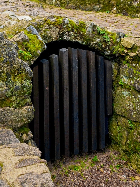 Moorish Castle Door of Betrayal in Sintra, Portugal, featuring ancient stonework.
