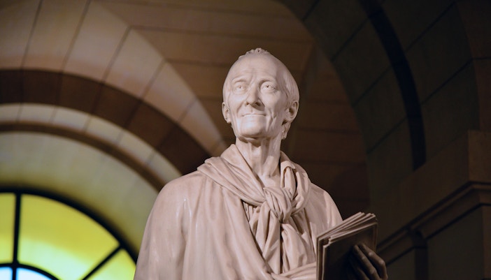 Statue of Voltaire in Pantheon, Paris