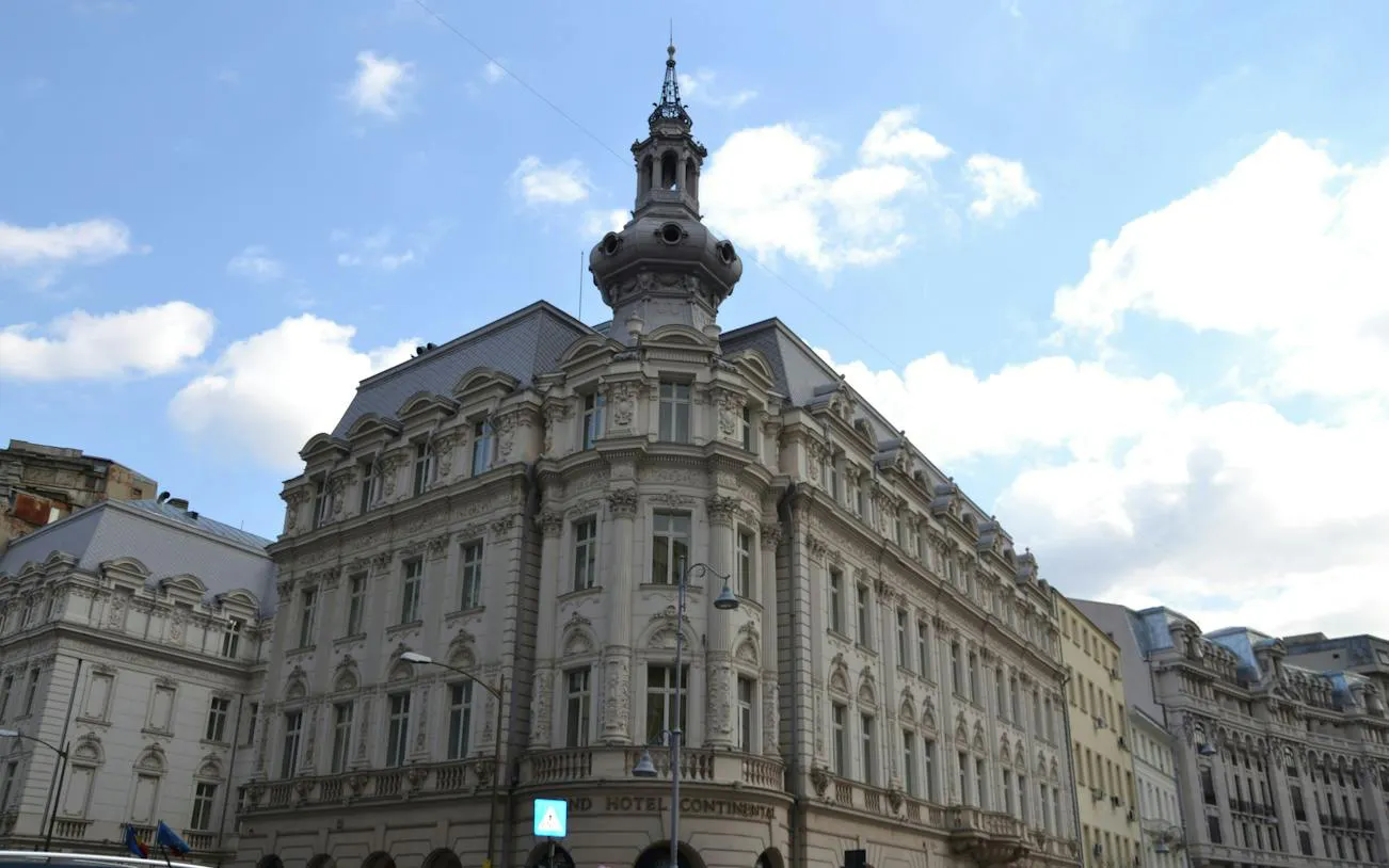 Grand Hotel Continental facade in Bucharest, part of the Jewish Bucharest exploration game.