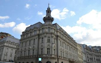 Grand Hotel Continental facade in Bucharest, part of the Jewish Bucharest exploration game.