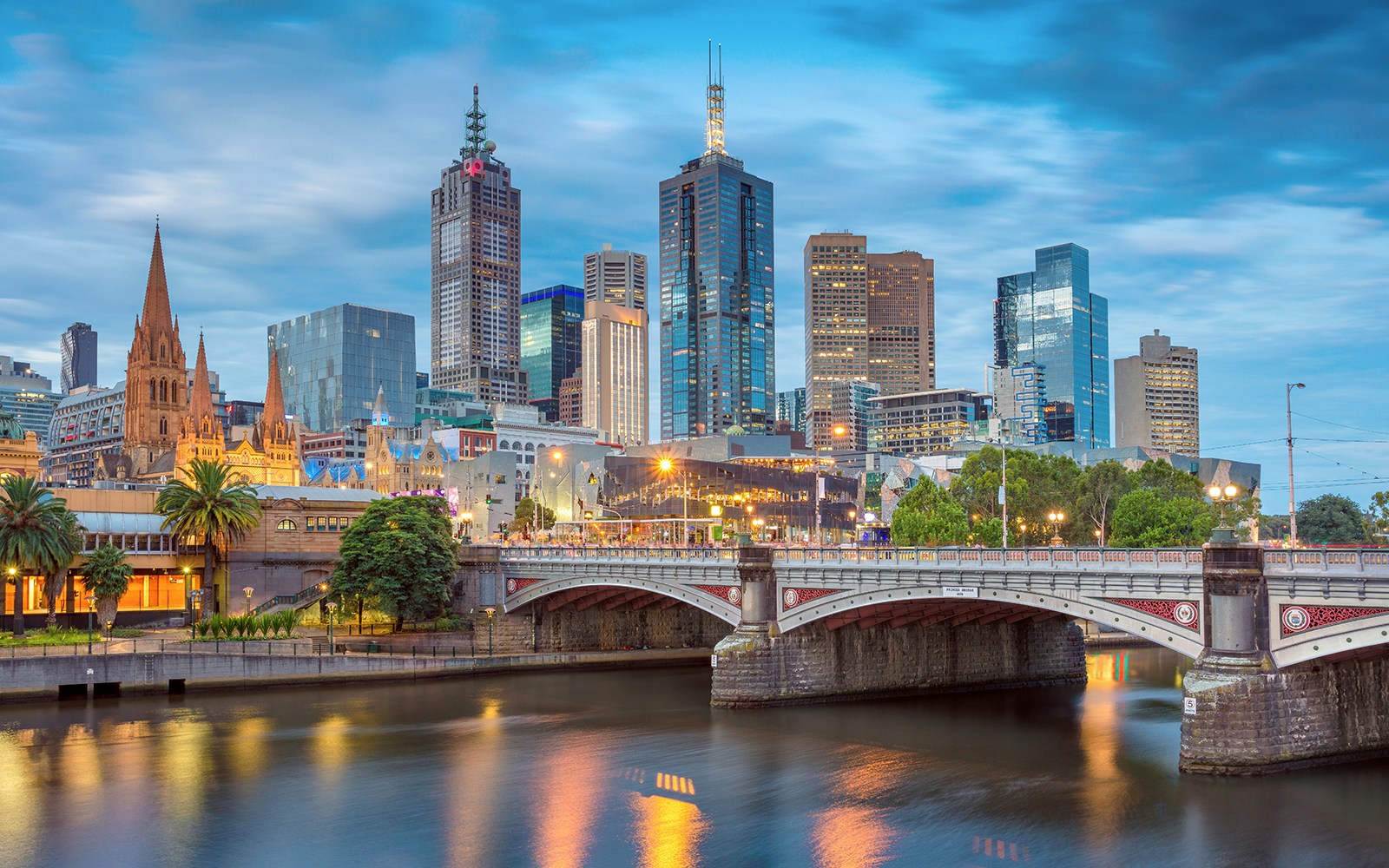 Night views during a Spirit of Melbourne Dinner Cruise