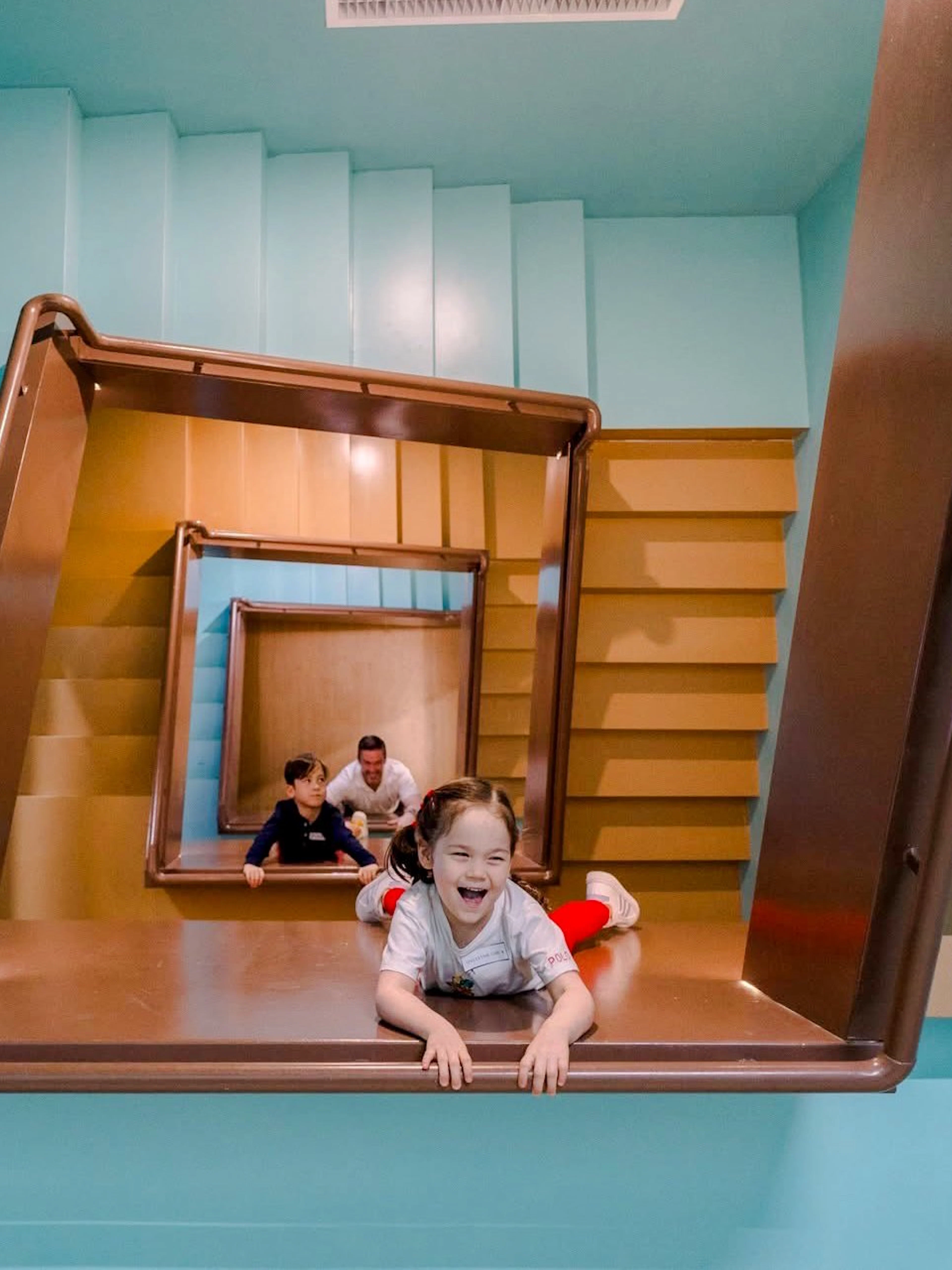 Children playing in the Space & Time Cube exhibit in Bangkok.