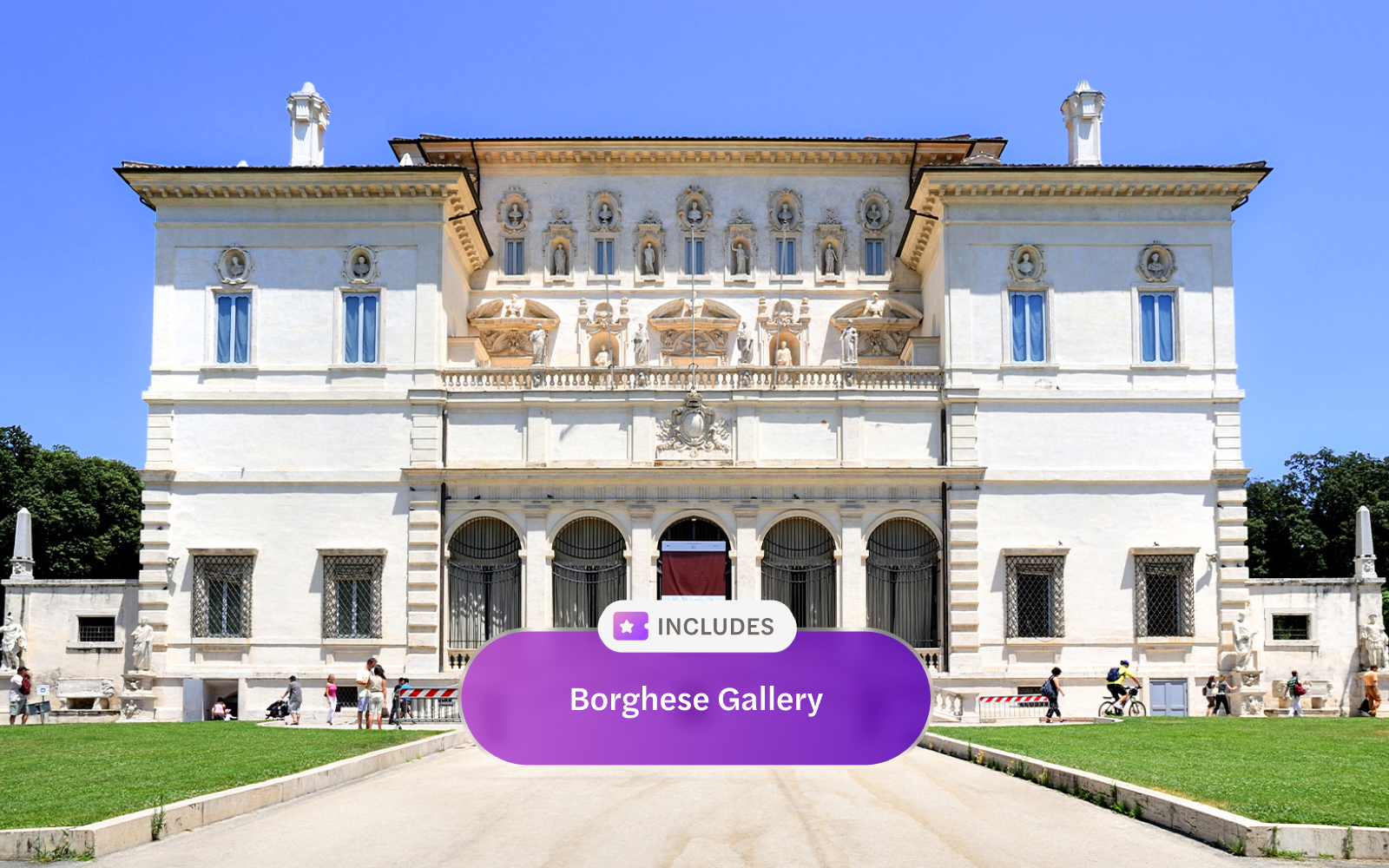Borghese Gallery facade in Rome, included with Omnia Card and Roma Pass.