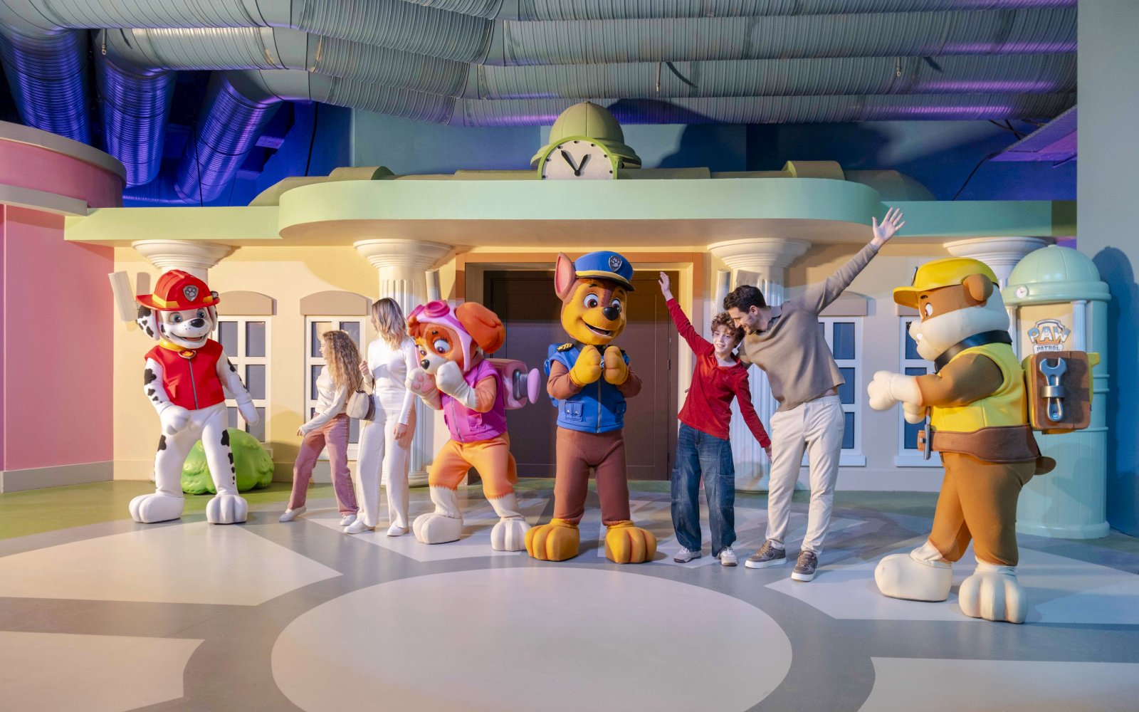 Paw Patrol characters meet and greet with visitors at Nickelodeon Play, Tersane Istanbul.