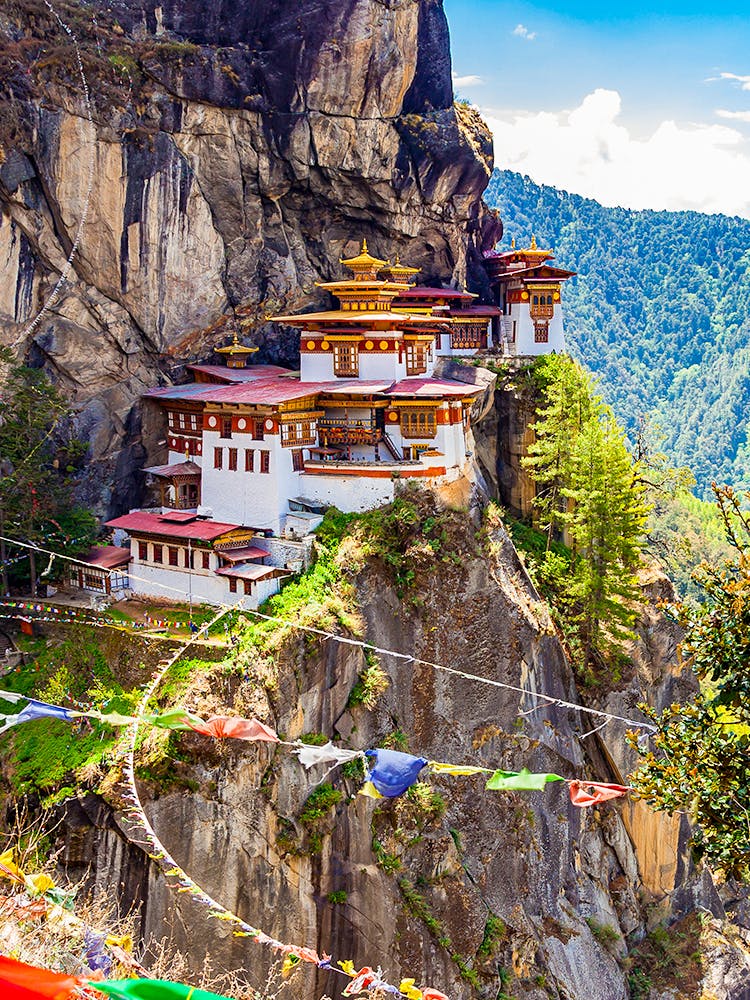 Bhutan, Taktshang Monastery on the mountain