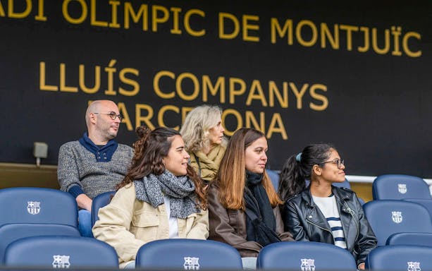 Visitors seated at Lluís Companys Olympic Stadium, Barcelona, during Match Day Tour.