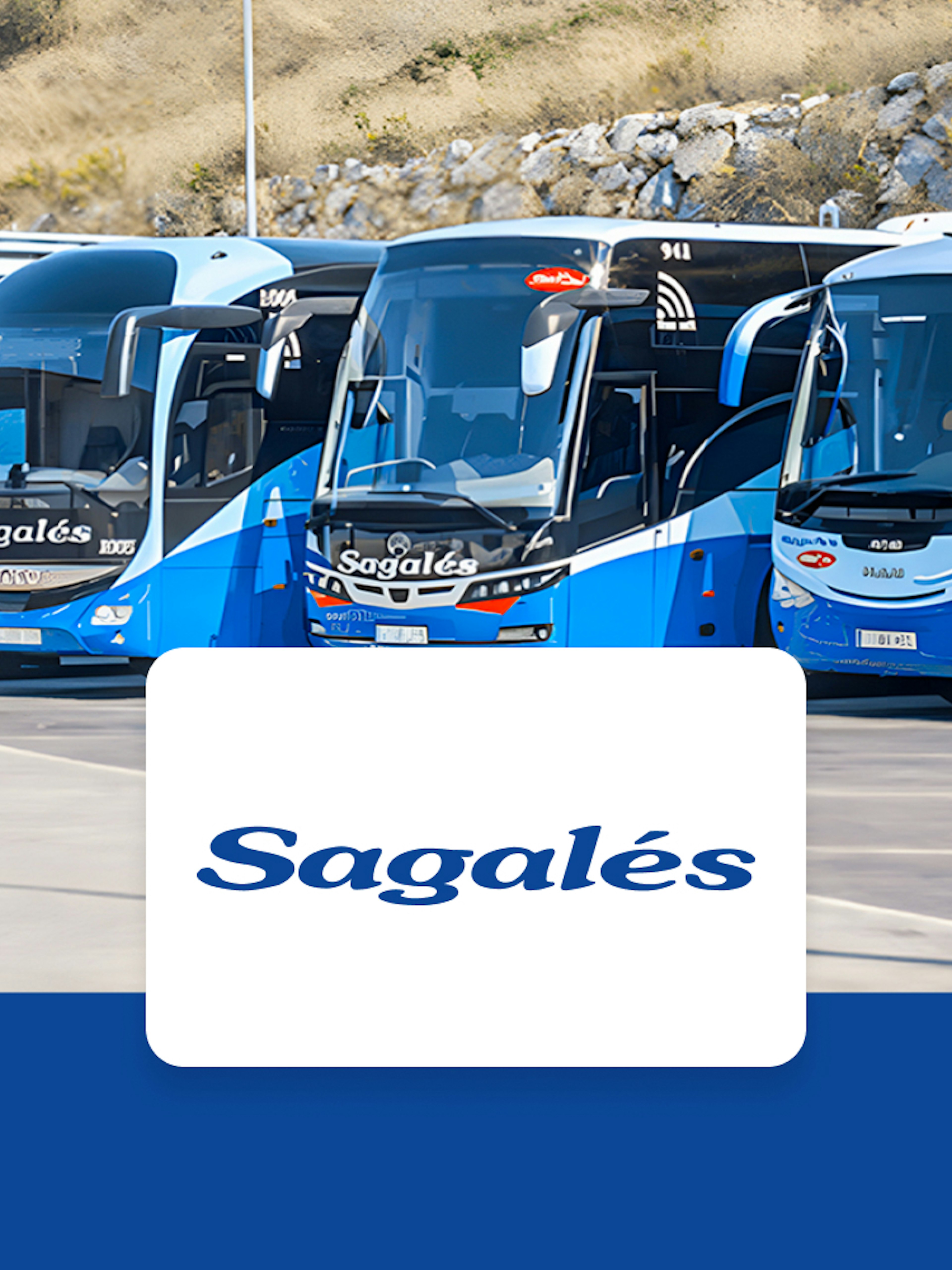 Buses at Girona Airport for transfer to Barcelona City Center.