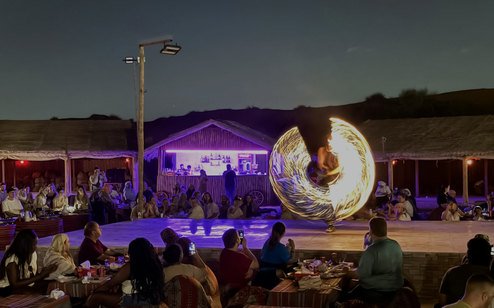Fire show at Dubai Desert safari
