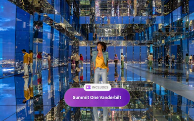 Visitors at mirrored observation deck, Summit One Vanderbilt, New York City.