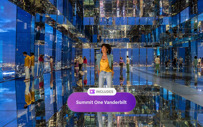 Visitors at mirrored observation deck, Summit One Vanderbilt, New York City.