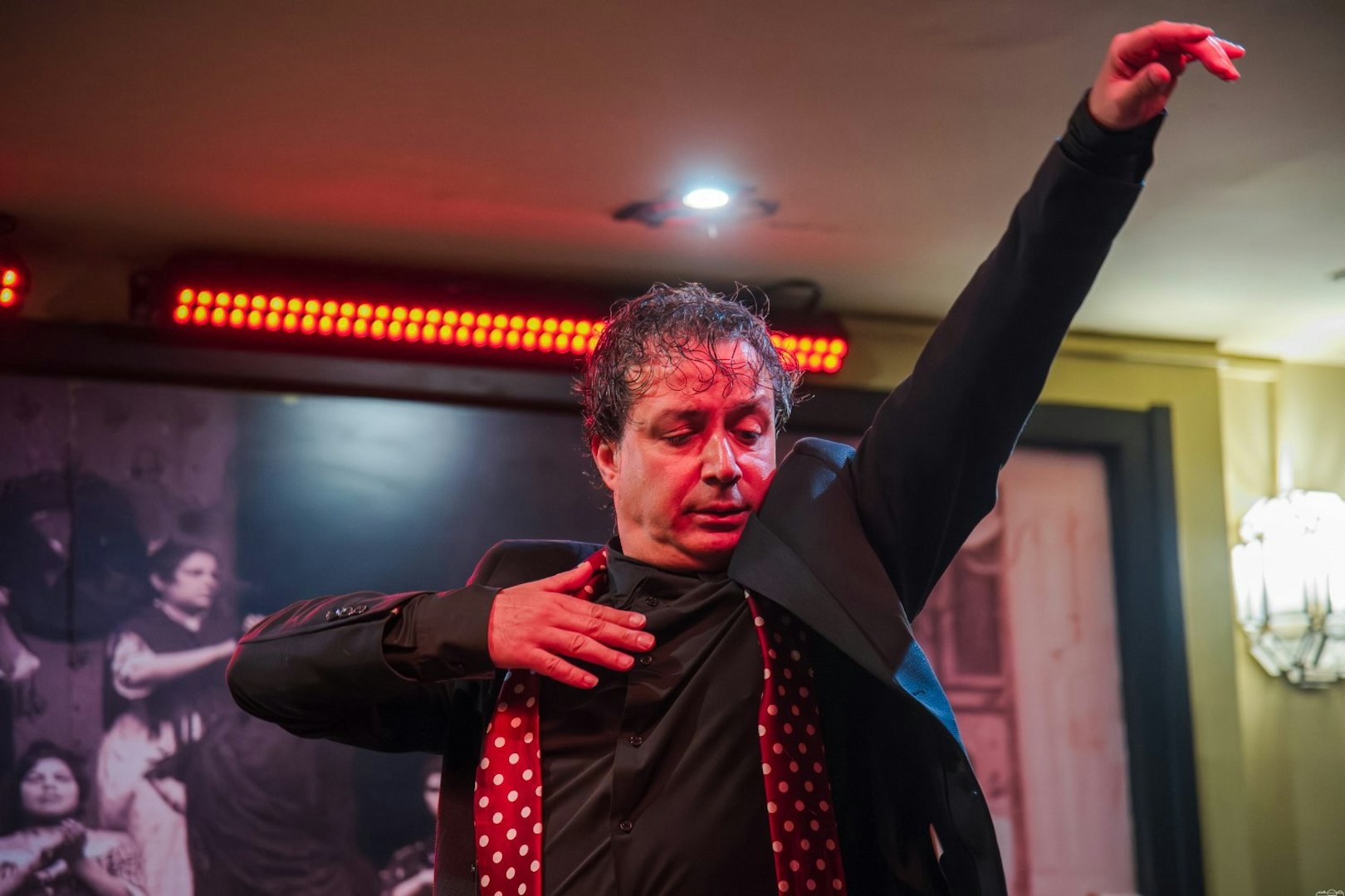 Flamenco dancer performing at Tablao La Cantaora, Seville.