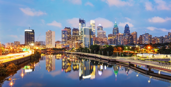 Philadelphia skyline at night
