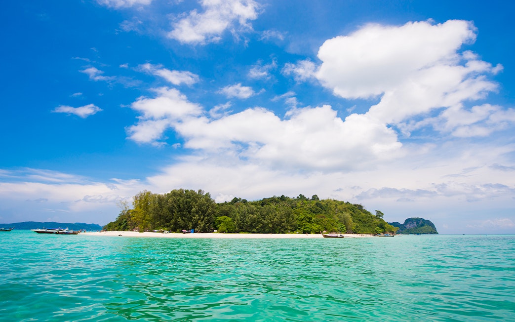 Bamboo Island with turquoise waters, part of Phi Phi Islands, Thailand.