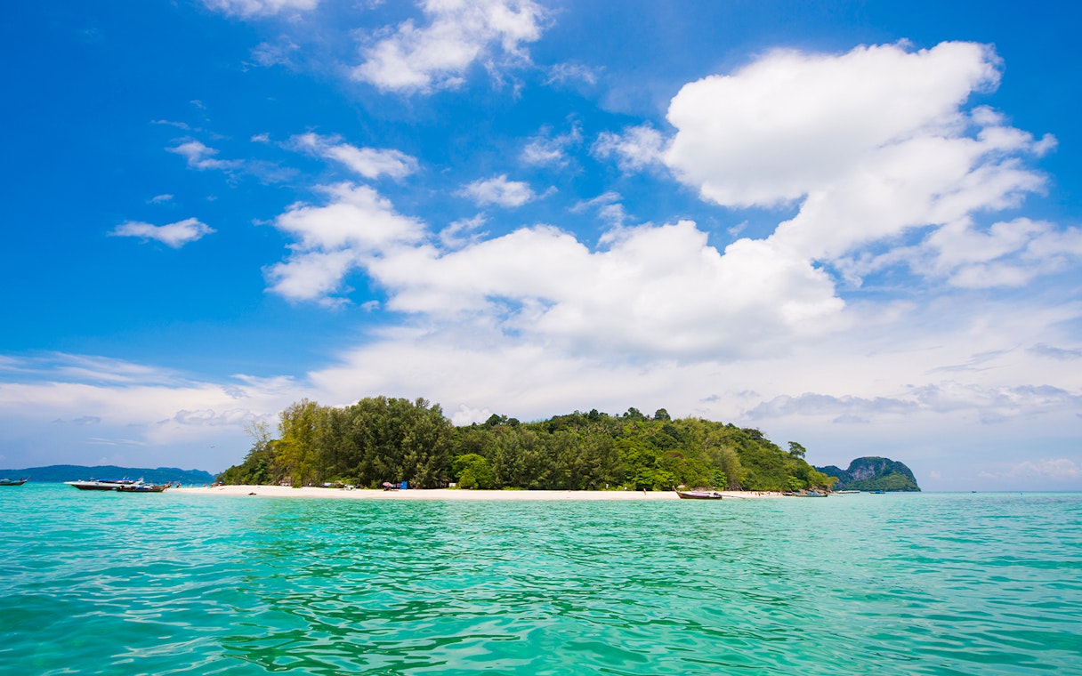 Bamboo Island with turquoise waters, part of Phi Phi Islands, Thailand.