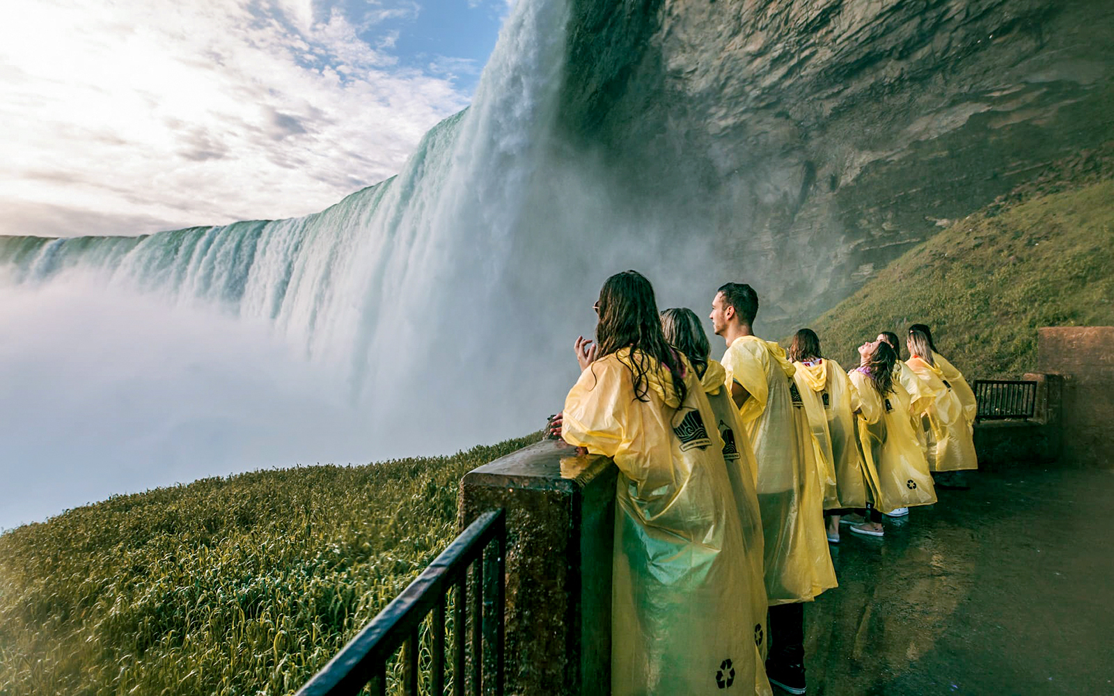 People at a viewpoint at Niagara Falls