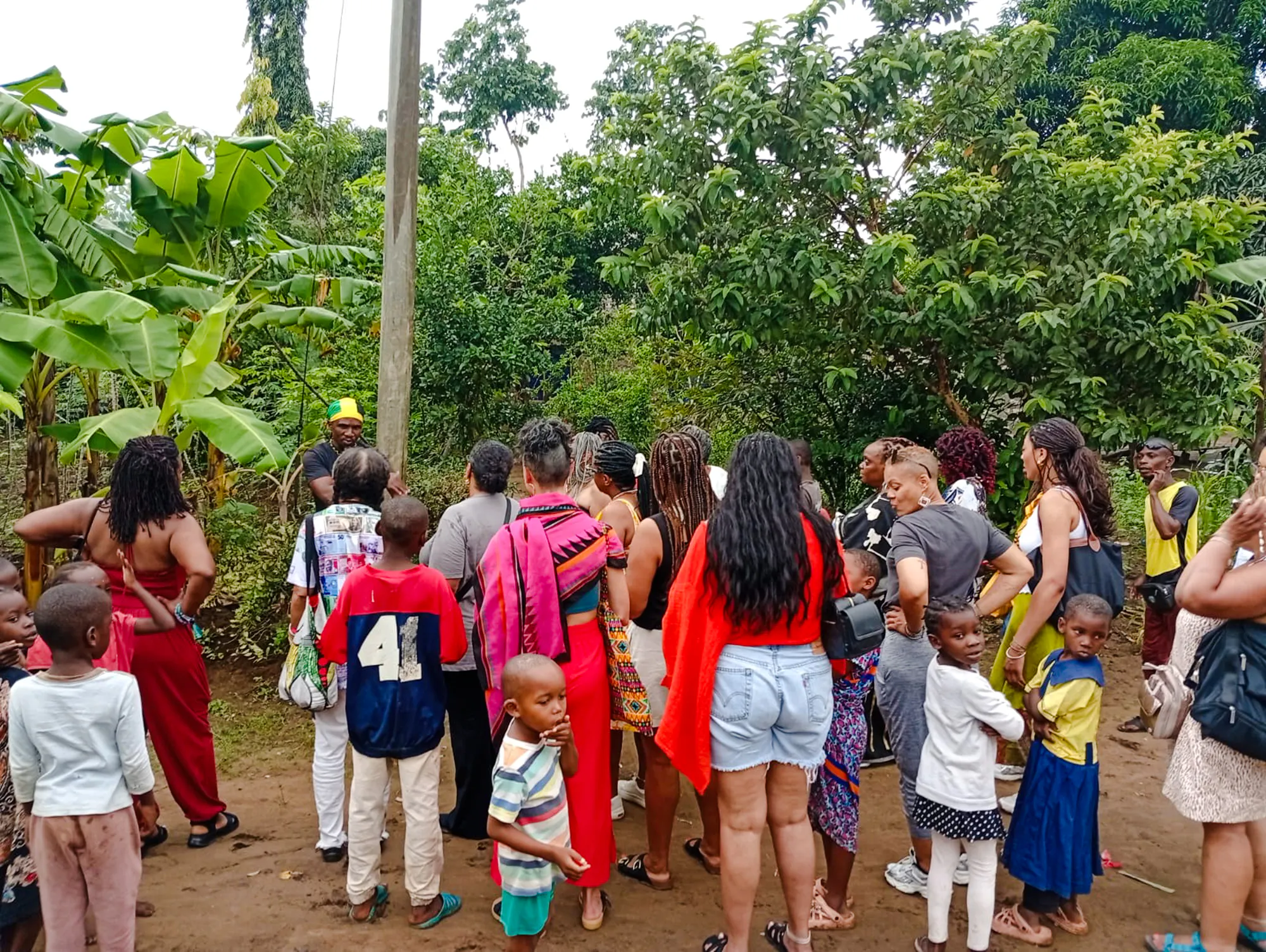 Tourists gather for a Giriama cultural dance show in a local village, Diani Beach.