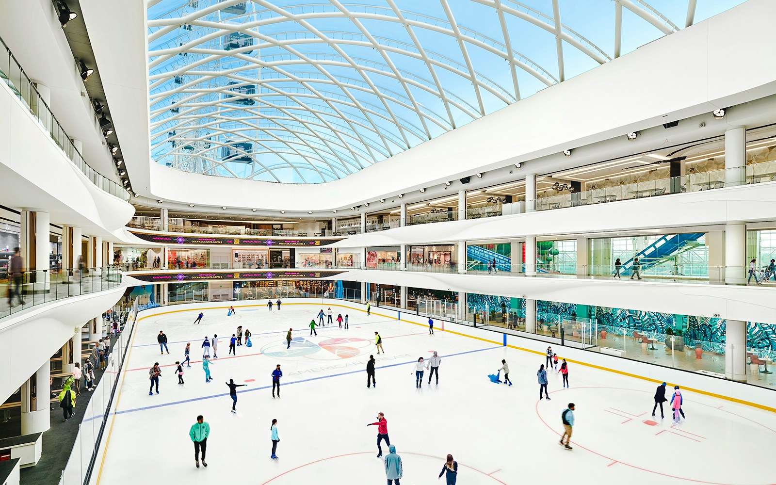 Ice skaters enjoying the rink at American Dream mall.