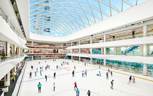 Ice skaters enjoying the rink at American Dream mall.