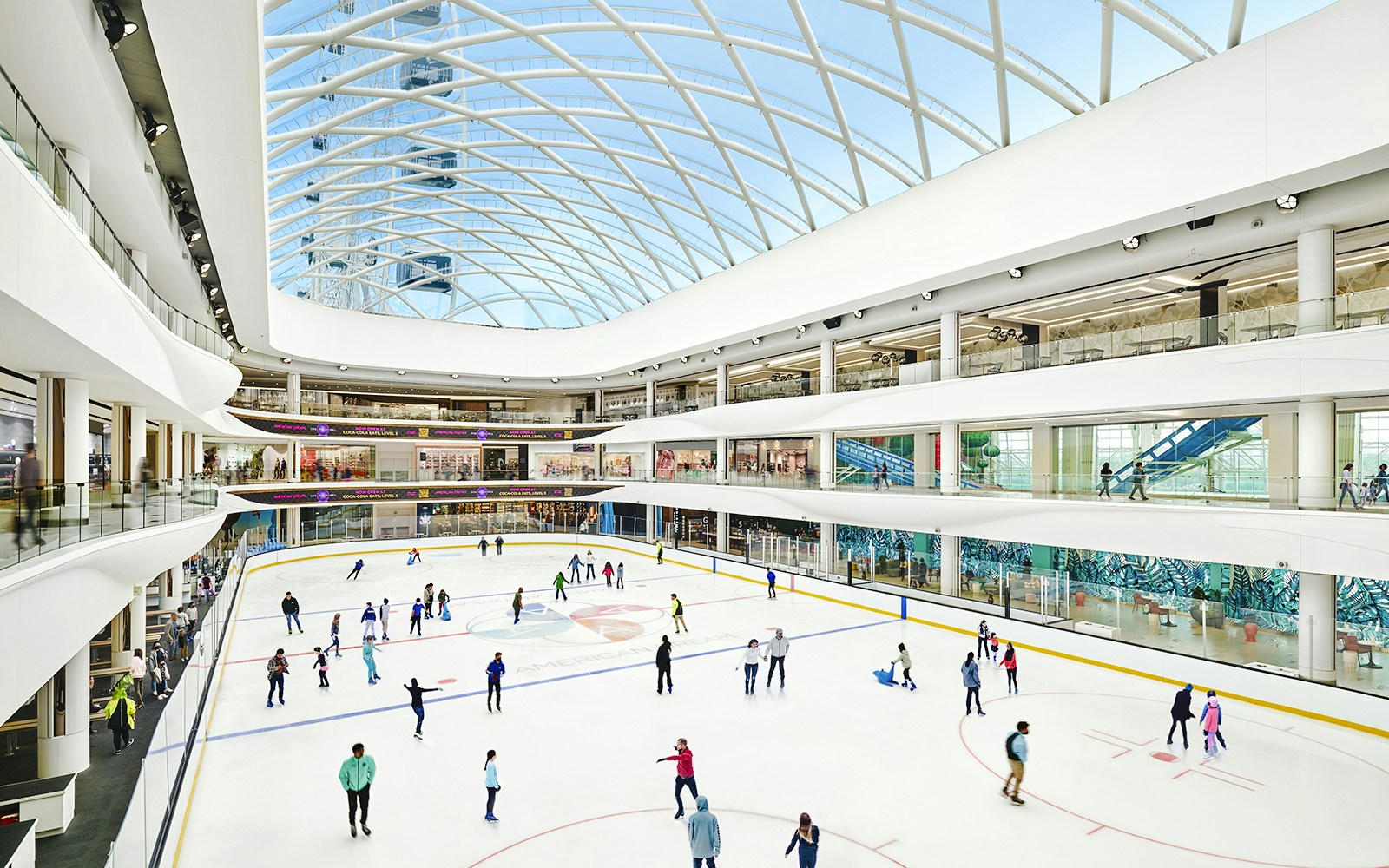 Ice skaters enjoying the rink at American Dream mall.