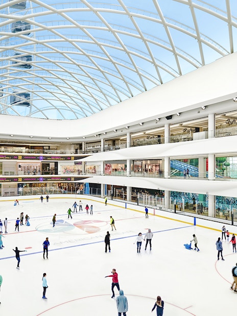 Ice skaters enjoying the rink at American Dream mall.