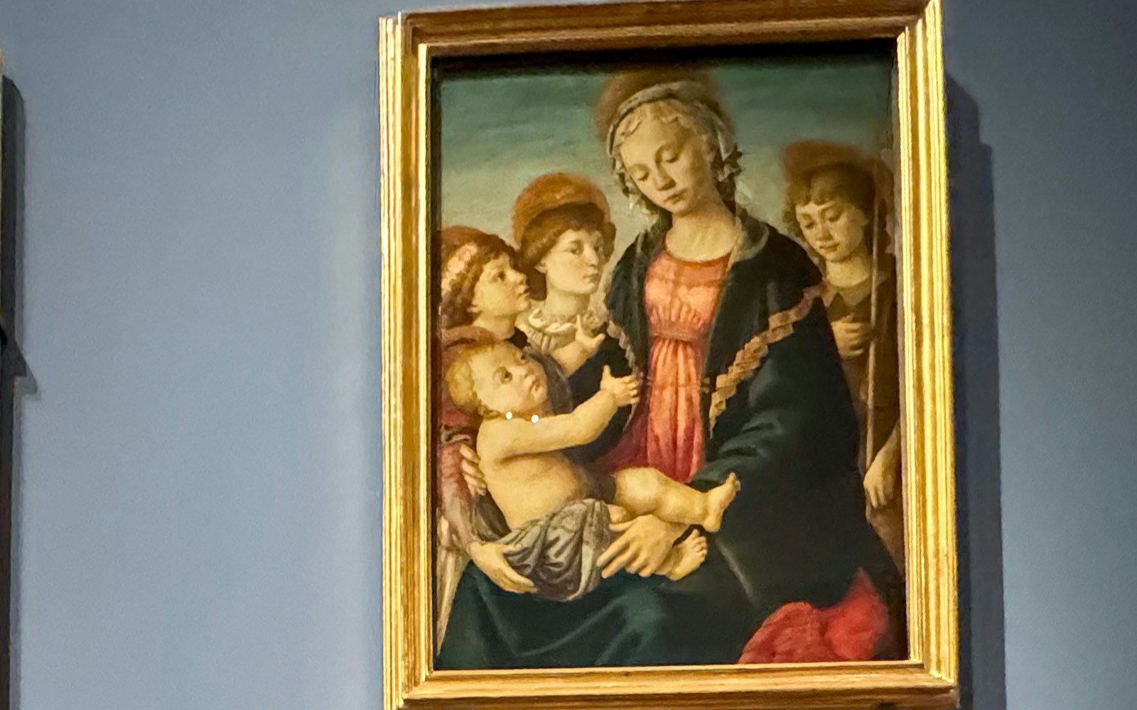 Madonna and Child with Two Angels painting at Accademia Art Gallery, Florence.