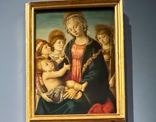 Madonna and Child with Two Angels painting at Accademia Art Gallery, Florence.