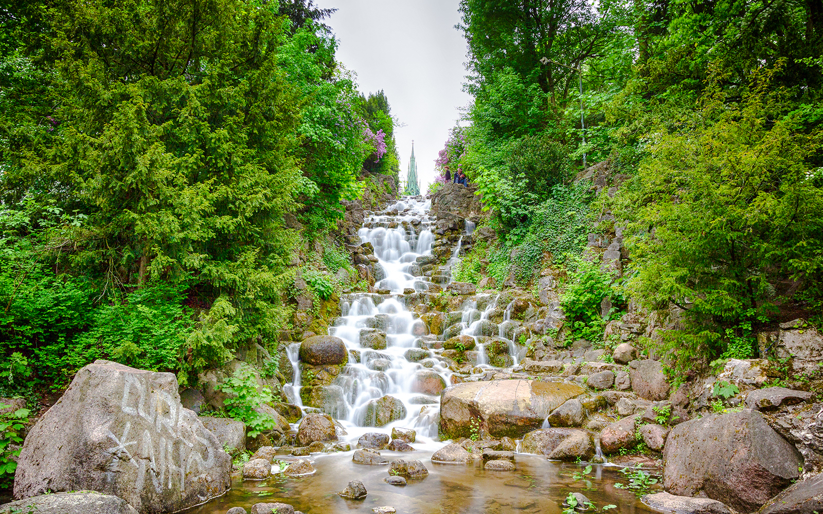 24-meter-high man-made waterfall at Viktoria Park