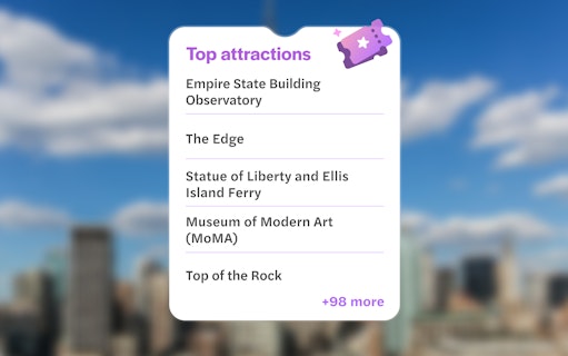 Top attractions in New York City with Go City Pass, including Empire State Building and MoMA.
