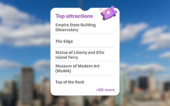 Top attractions in New York City with Go City Pass, including Empire State Building and MoMA.