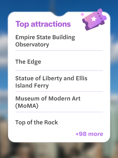 Top attractions in New York City with Go City Pass, including Empire State Building and MoMA.