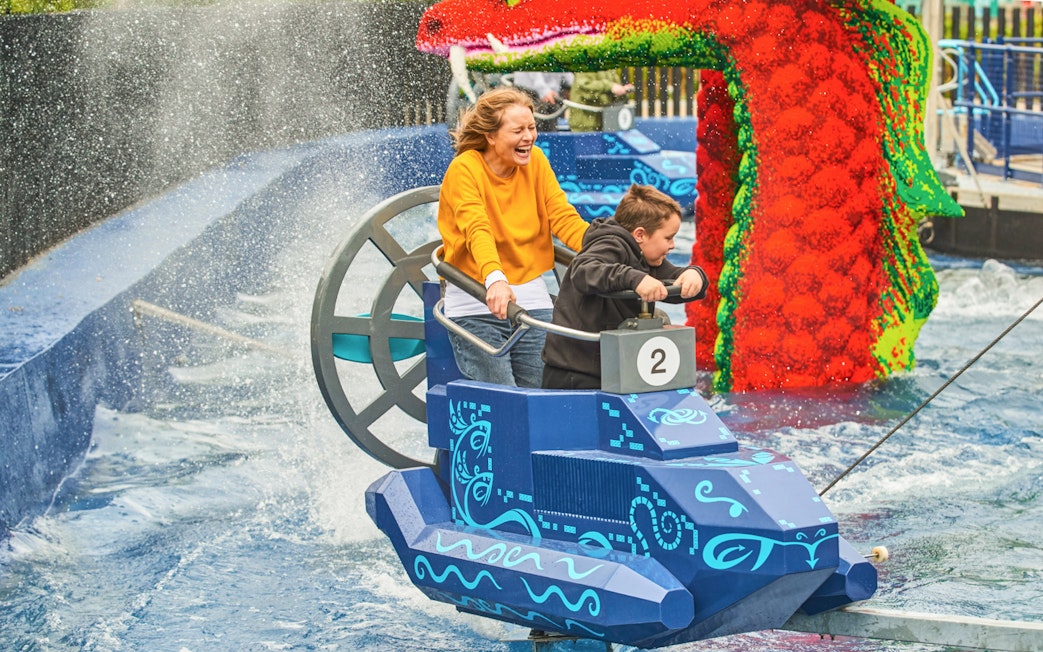 Visitors enjoying a water ride at LEGOLAND® Windsor Resort.