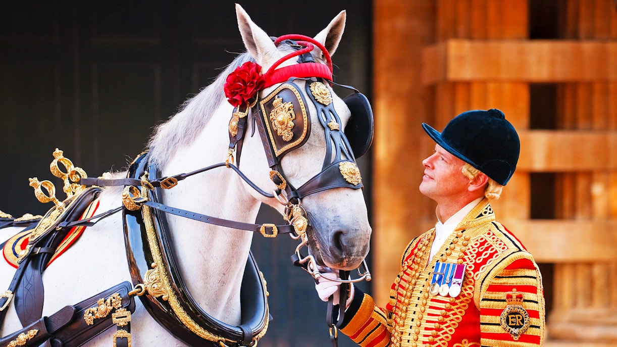 Visitors exploring The Royal Mews at Buckingham Palace