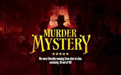 Edinburgh Murder Mystery game poster with silhouettes of detectives.