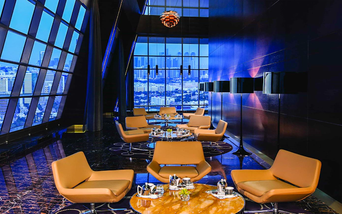 Observation Deck at 300 Etihad Tower Abu Dhabi with city skyline view.