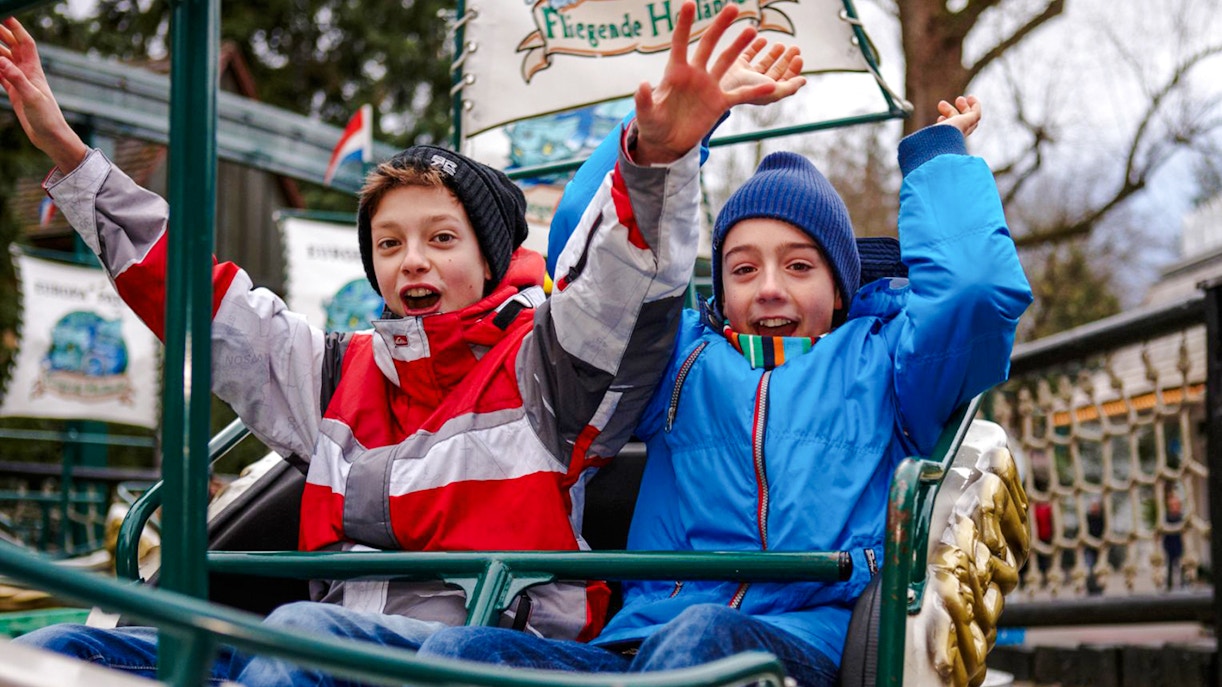 Children enjoying a ride at the Netherlands themed attraction in Europa Park.