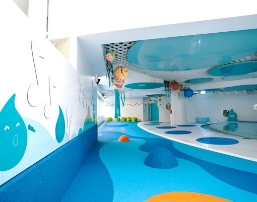 Caldea Spa outdoor pool with mountain views in Andorra.