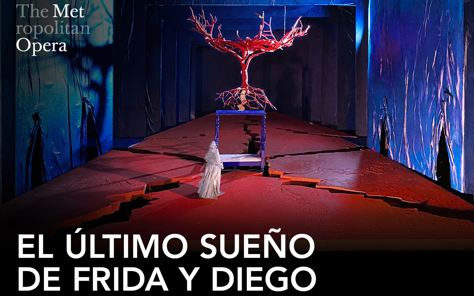Stage set of "El Ultimo Sueno de Frida y Diego" at the Metropolitan Opera.
