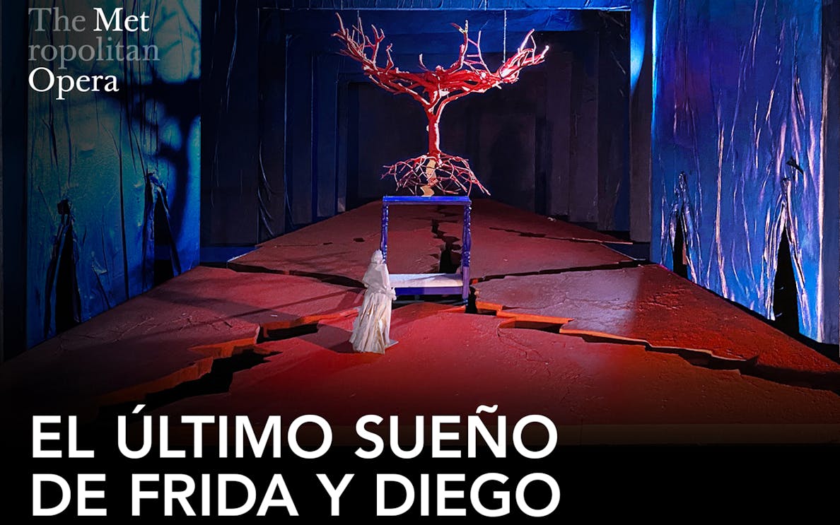Stage set of "El Ultimo Sueno de Frida y Diego" at the Metropolitan Opera.