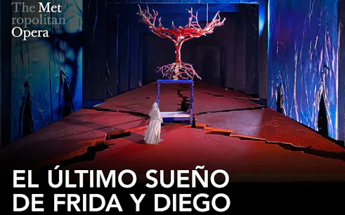 Stage set of "El Ultimo Sueno de Frida y Diego" at the Metropolitan Opera.