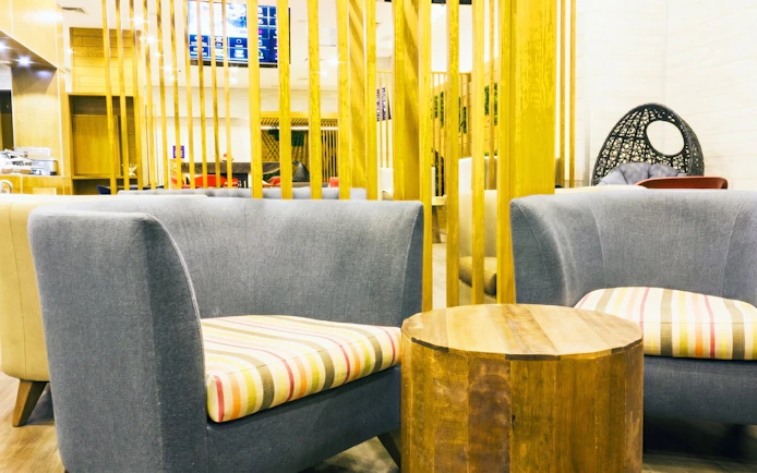 VIP Lounge seating area at MERA Roof, Terminal 3, Cancún International Airport.