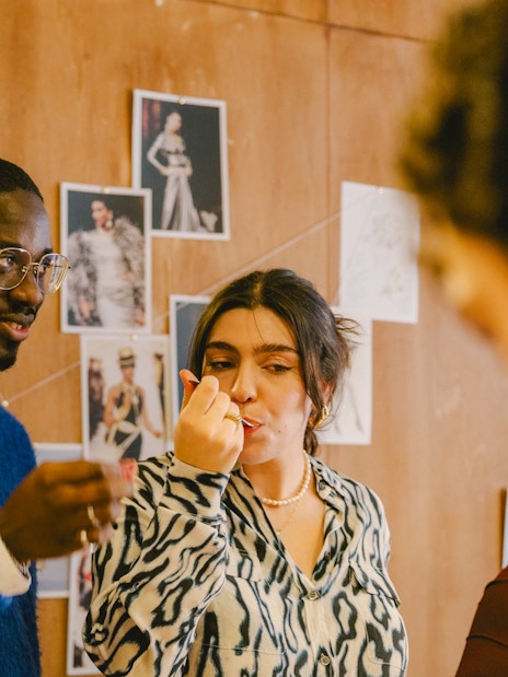 Couple tasting cheese during Emily in Paris tour, Paris, France.