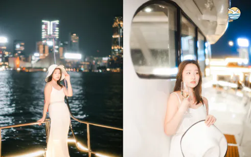 crociera serale in yacht nel victoria harbour di hong kong a bordo della dreamer con snack, bevande analcoliche e foto-1