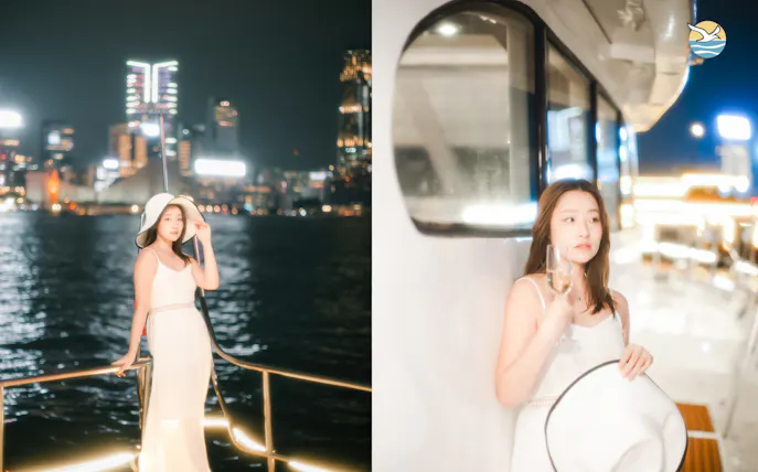 hong kong victoria harbour night yacht cruise: dreamer (unlimited snacks & drinks + photography + tour guide)-1