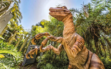 Dinosaur figure at Jurassic Park attraction, Universal Studios Orlando.