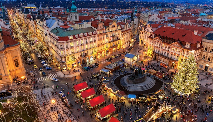 Old Town Square at Christmas time in Prague