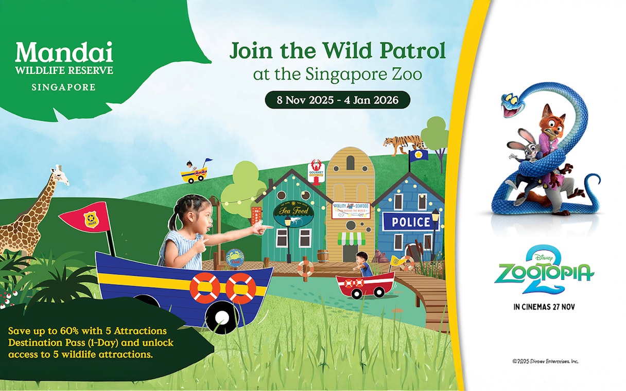 Join the Wild Patrol event at Singapore Zoo, featuring Zootopia 2 promotion.