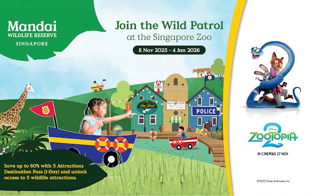 Join the Wild Patrol event at Singapore Zoo, featuring Zootopia 2 promotion.