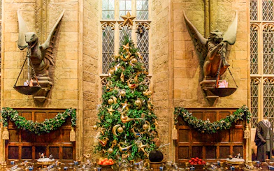 Great Hall decorated for Christmas at Warner Bros. Studio Tour Tokyo - The Making of Harry Potter.