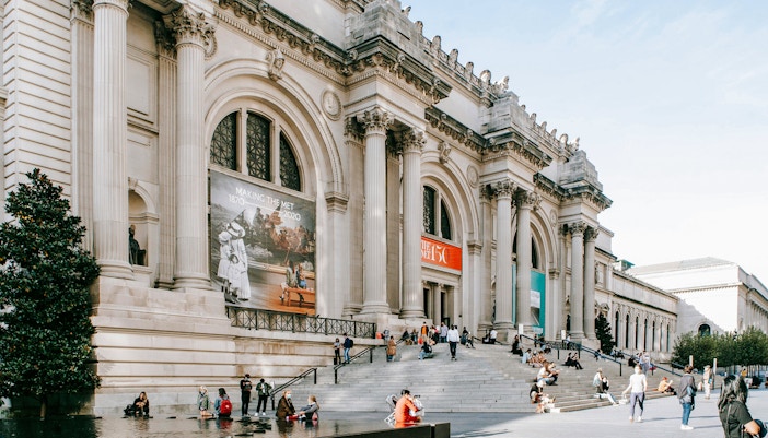 The Metropolitan Museum of Art exterior, New York City, showcasing iconic architecture.