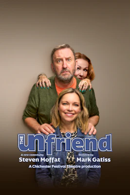 The Unfriend theater show poster with cast members in London.